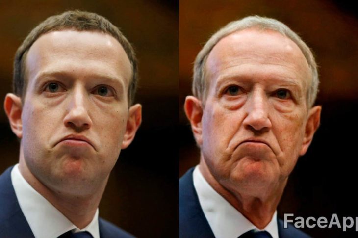 Mark Zuckerberg, creador de Facebook con el filtro de viejo ofrecido por FaceApp.