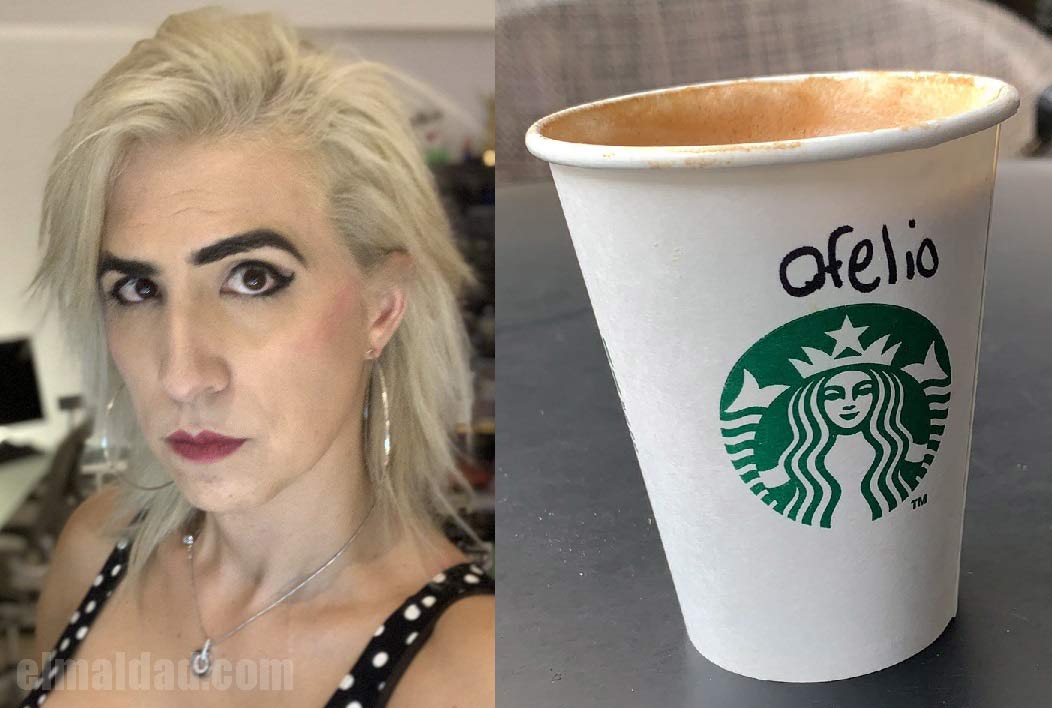 Ophelia con su café "Ofelio".