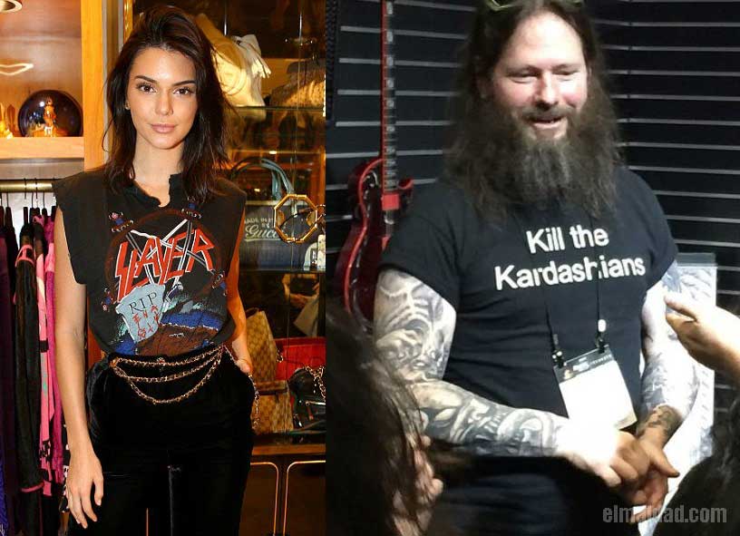 Kendall con su camiseta de Slayer y Gary con su camiseta de "maten a las Kardashians".