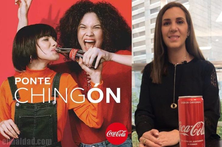 La publicidad de Coca Cola y a un lado Trixia Valle alias #LadyCocaCola.