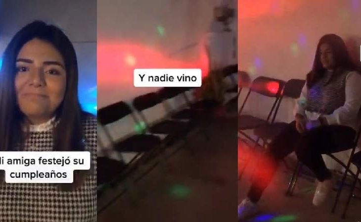 Jovencita triste porque nadie fue a su mega fiesta de cumpleaños, excepto 3 de sus amigos.