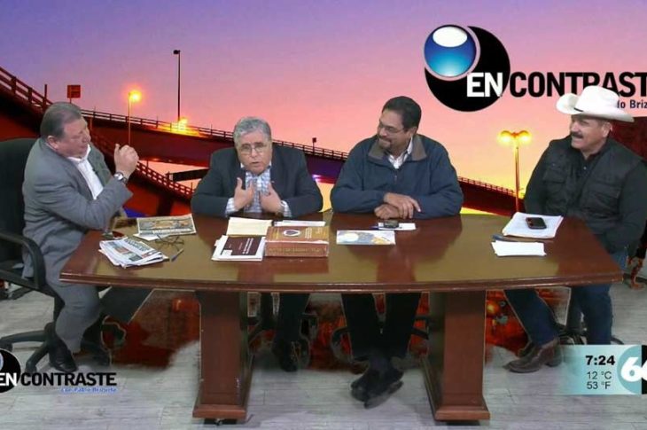 De izquierda a derecha: Pablo Brizuela, Témoc Ávila, Modestos Ortega y Rigoberto Campos en el programa En Contraste.