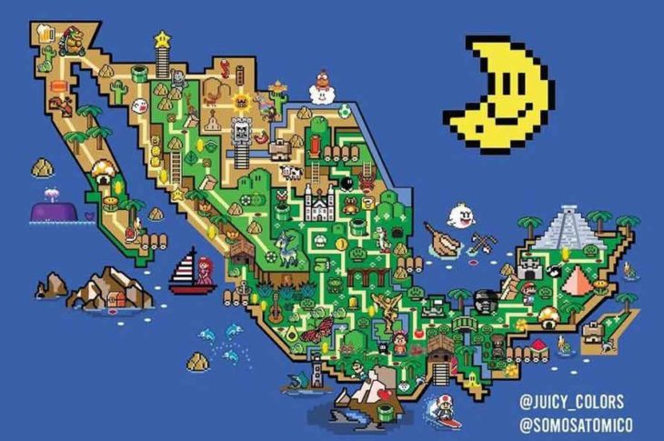 México con temática de Super Mario World.