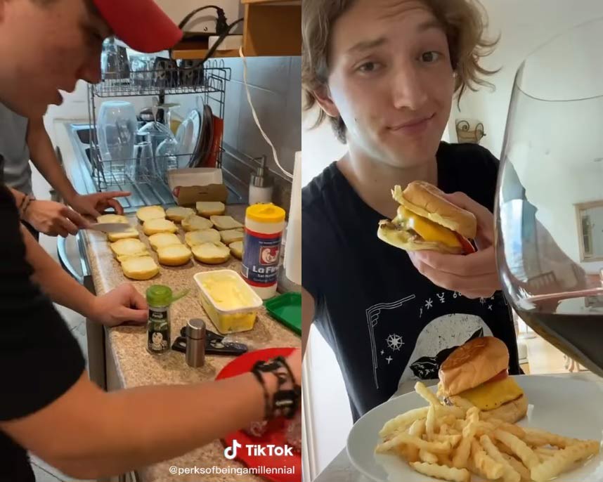 Millennial descubre hacer hamburguesas.