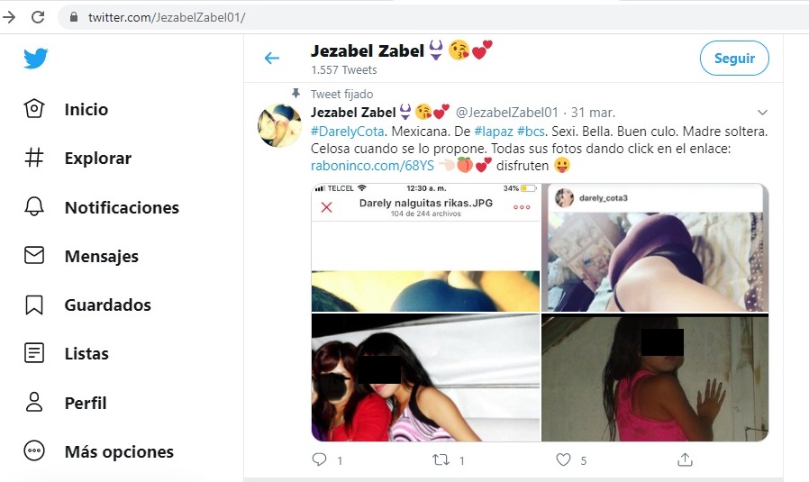 "Jezabel", la otra identidad de Moíses en Twitter.