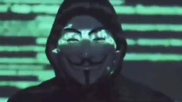 Captura de pantalla del vídeo de Anonymous difundido está madrugada de domingo.