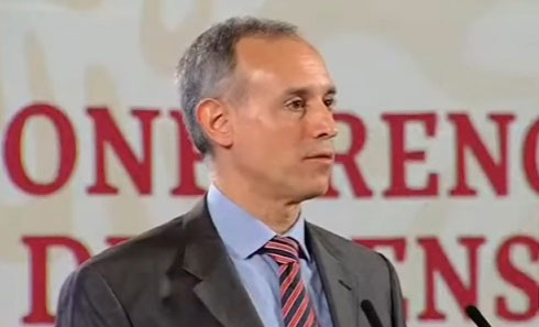 El doctor López Gatell en conferencia de prensa.