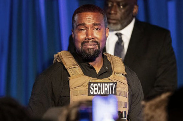 Kanye West en su primer mitin buscando la presidencia de Estados Unidos.