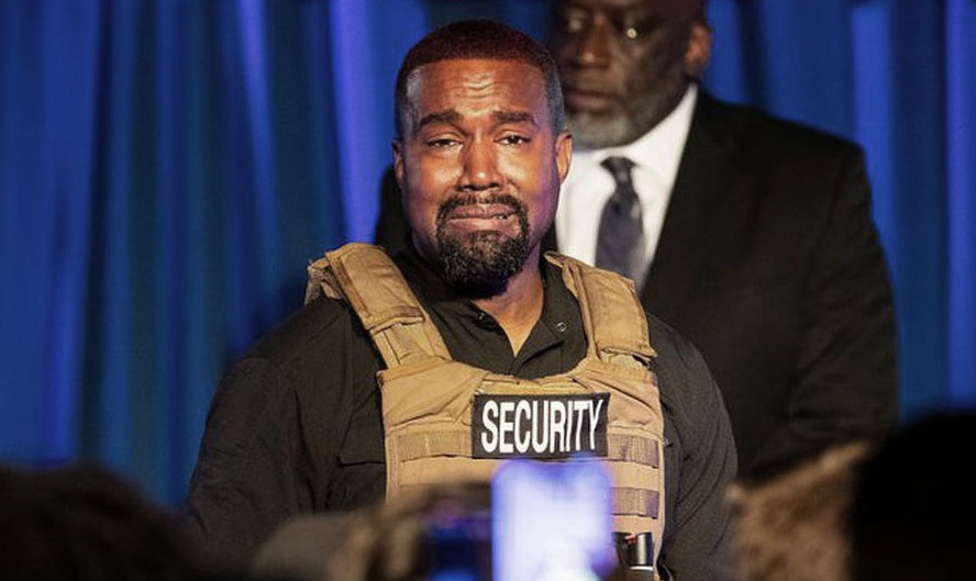 Kanye West en su primer mitin buscando la presidencia de Estados Unidos.