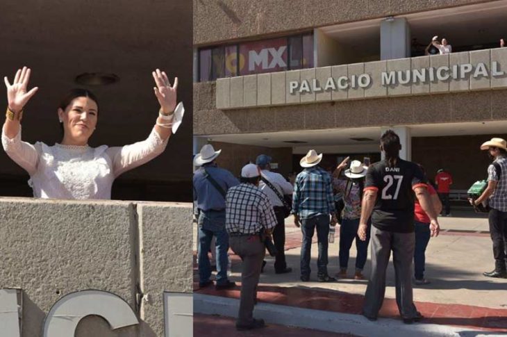 Marina del Pilar recibiendo su "serenata". Fotos: La Voz De La Frontera.