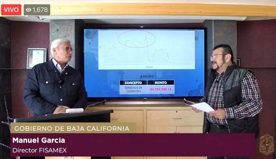 Jaime Bonilla, gobernador de Baja California junto con Manuel García, director de Fisamex.