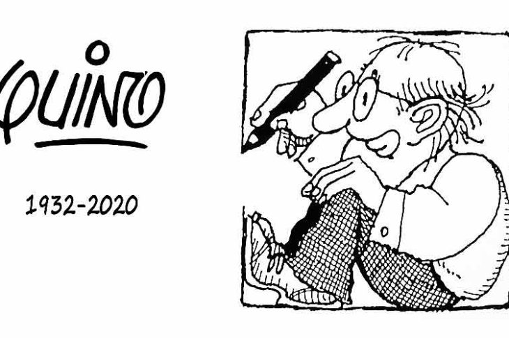En memoria de Quino y su auto-retrato en caricatura.