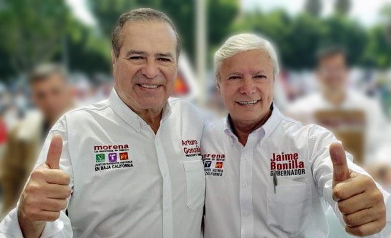 En campaña, González Cruz y Jaime Bonilla.