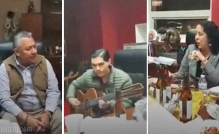 Funcionarios agarraron la "peda" en el palacio municipal de Rosarito.