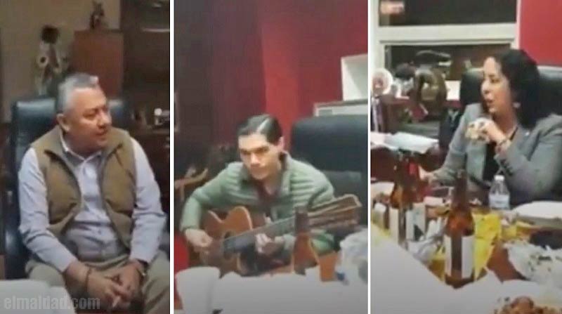Funcionarios agarraron la "peda" en el palacio municipal de Rosarito.