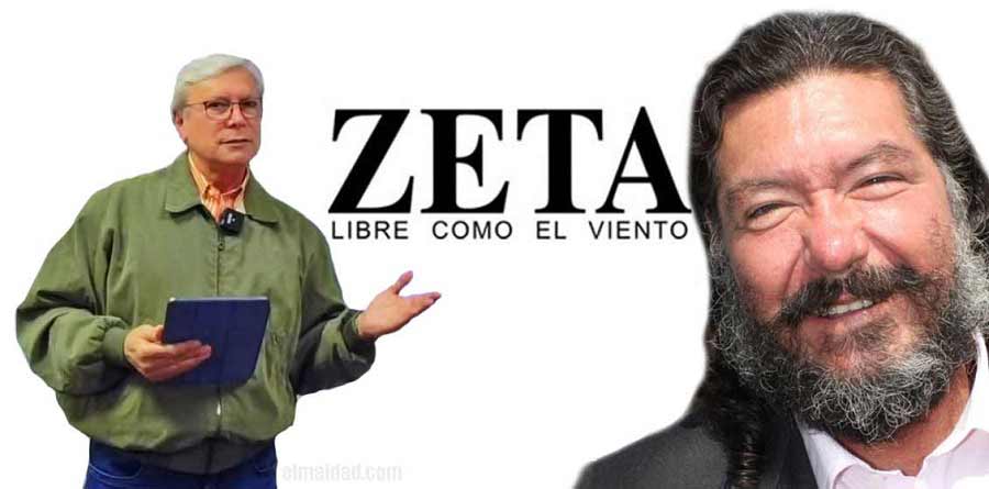 Bonilla, el logo del semanario Zeta y Hank Rhon.