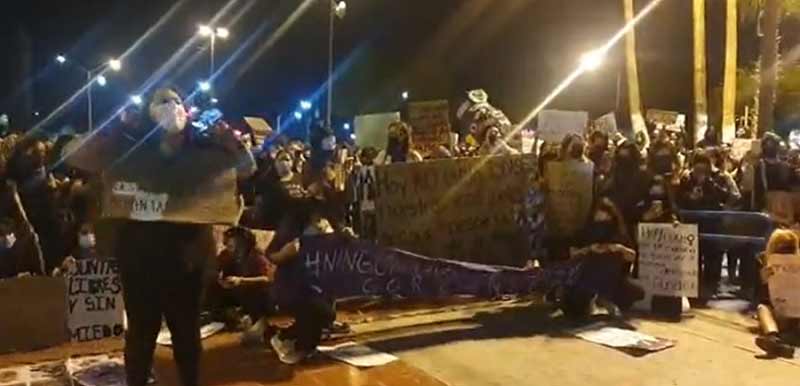 Manifestación feminista con cobertura de Nicolle de León.