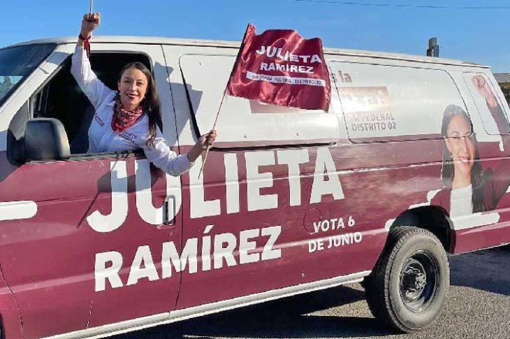 Julieta Ramírez en campaña.