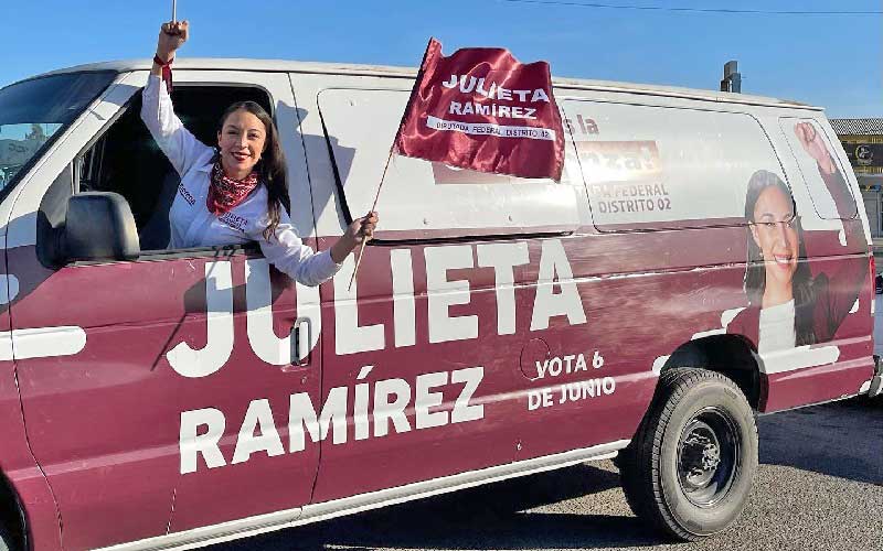 Julieta Ramírez en campaña.