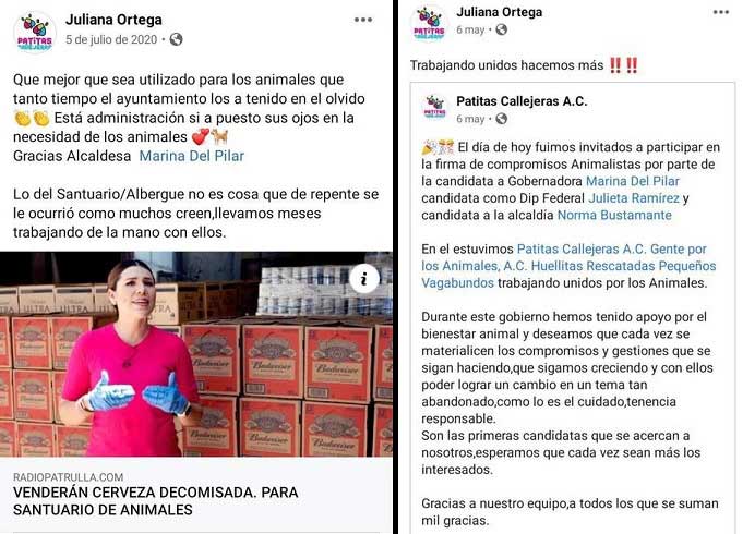 Juliana Ortega aplaudiendo los delitos de Marina del Pilar.