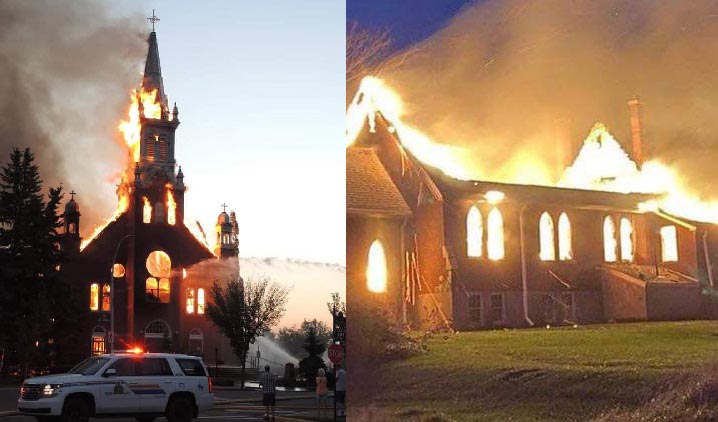 Iglesias en llamas en Canadá.