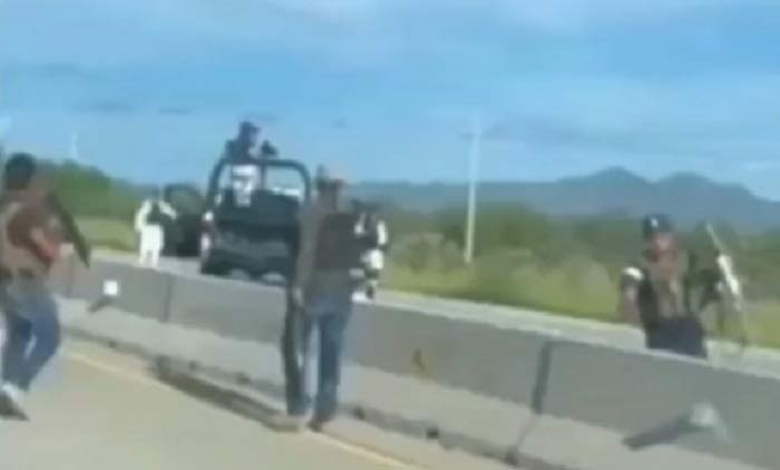 Guardia Nacional y presuntos miembros del Cártel de Sinaloa.