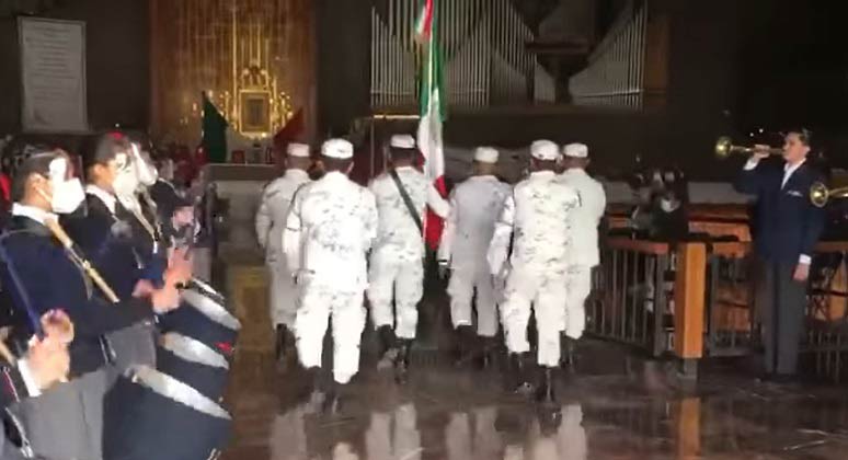 Guardia Nacional en la basílica de Guadalupe en la CDMX.