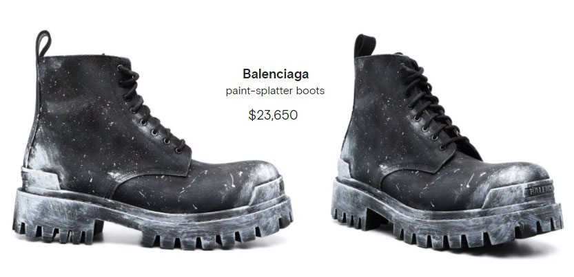 Botas manchadas Balenciaga.