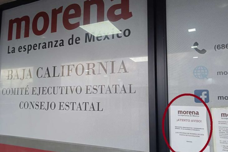 Oficinas de Morena en Mexicali.