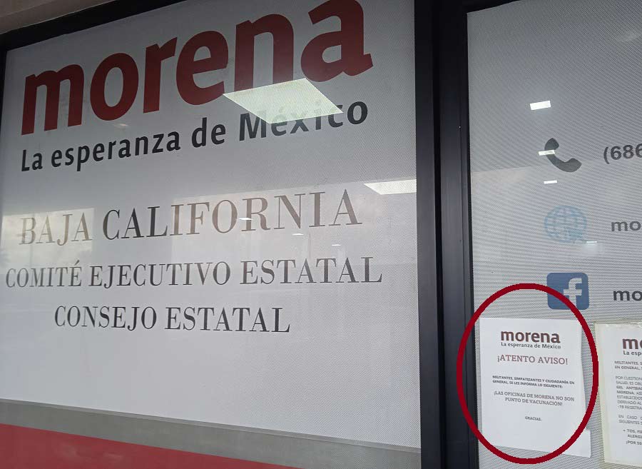 Oficinas de Morena en Mexicali.