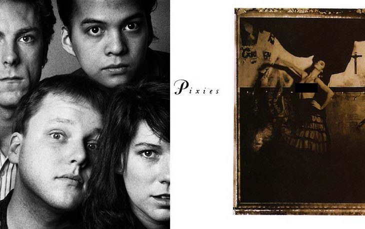 Pixies con su primera alineación y la portada de Surfer Rosa.
