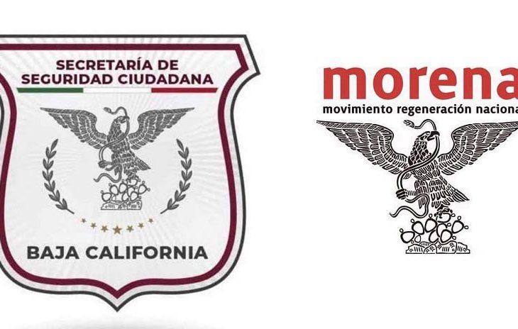 Logo de la Secretaria de Seguridad Ciudadana y el logo de Morena.