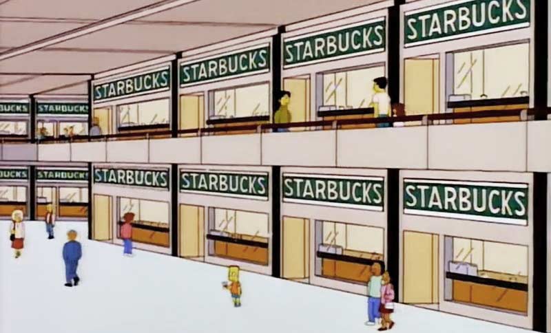 Starbucks en los Simpson.