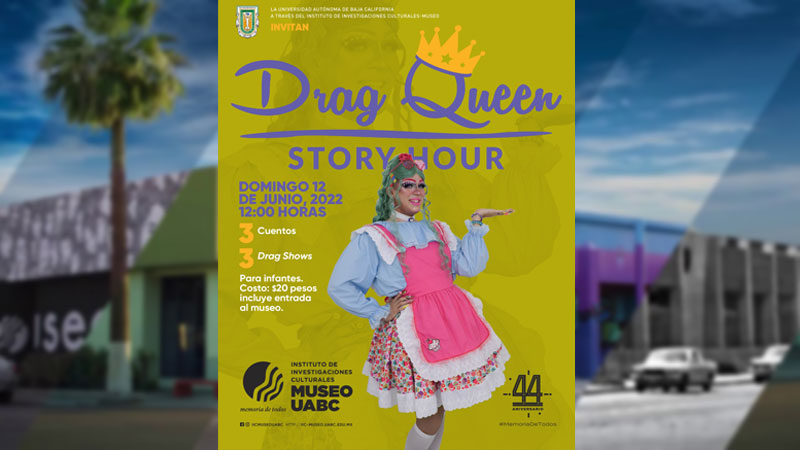 Flyer del evento Drag Queen Story Hour en el IIC Museo.