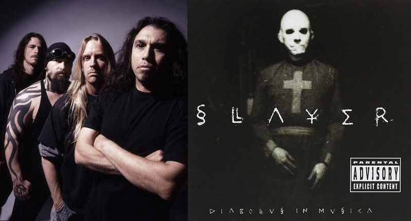 Slayer en 1998 y la portada de Diabolus in Musica.