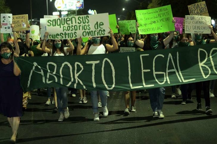 Manifestación en Mexicali en el 2021 pro-aborto.