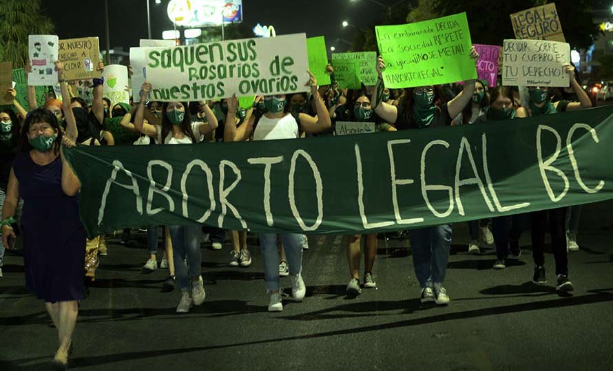 Manifestación en Mexicali en el 2021 pro-aborto.