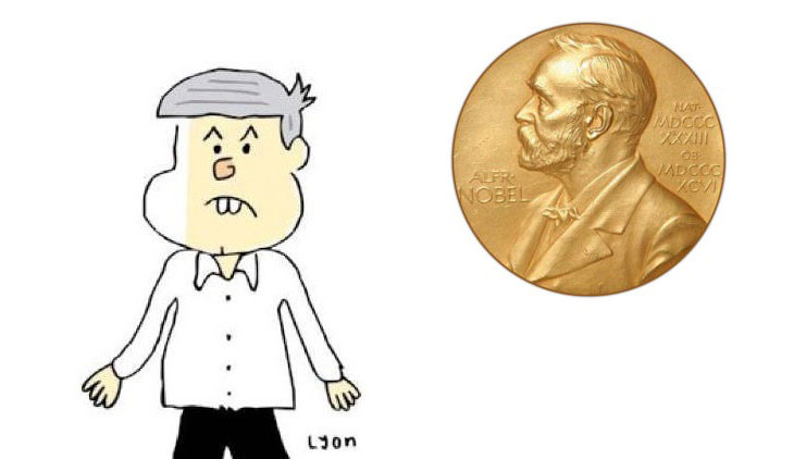 AMLO y la medalla del premio nobel.