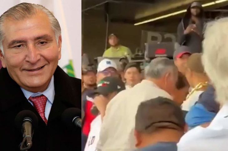 Adán Augusto es echado por afición en estadio de baseball en la CDMX.