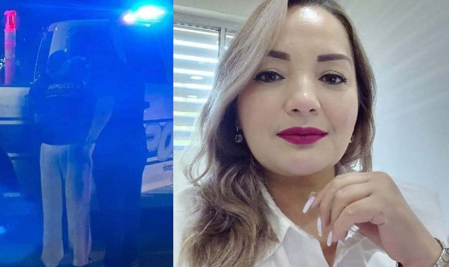 La joven que arrolló a la maestra con la policía y una foto de Yenin, la maestra fallecida.