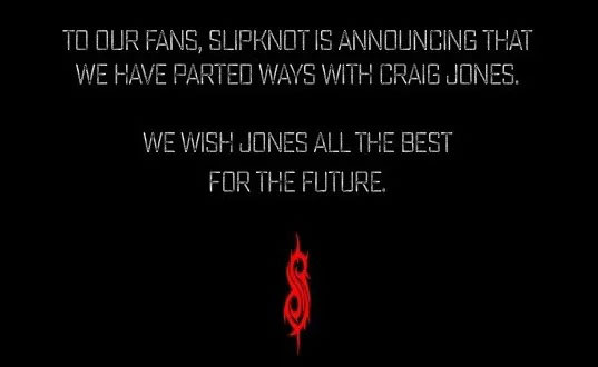 Comunicado de Slipknot sobre la salida Craig Jones.