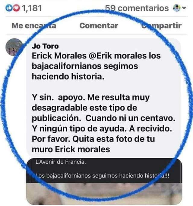 Jo Toro comenta publicación del terrible Morales.