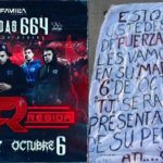 Poster del concierto de Fuerza Regida y narcomanta.