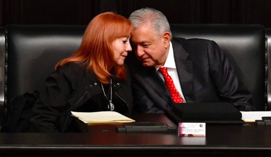 Rosario Piedra y AMLO, en octubre 2019.