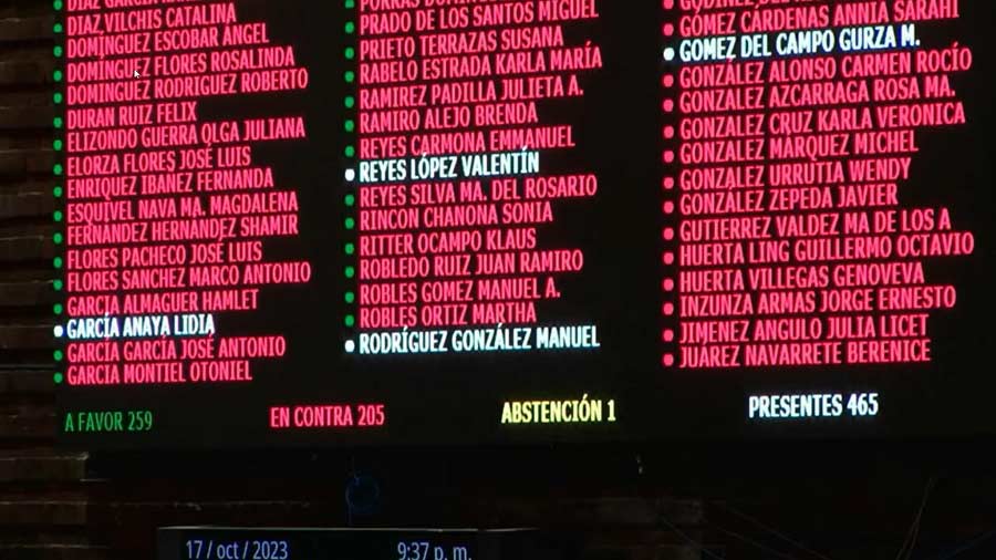 Votos de los diputados.