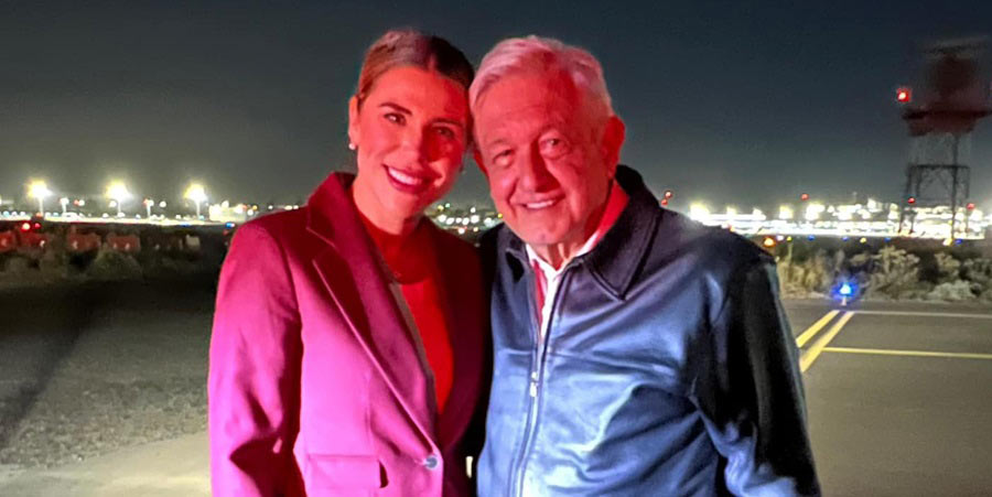 Marina del Pilar y AMLO.