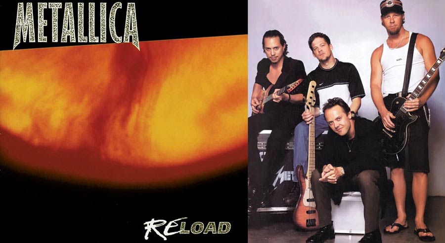 Portada de Reload y Metallica en aquellos tiempos.