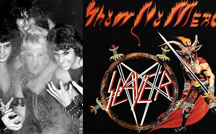 Slayer en 1983 y la portada del disco Show No Mercy.