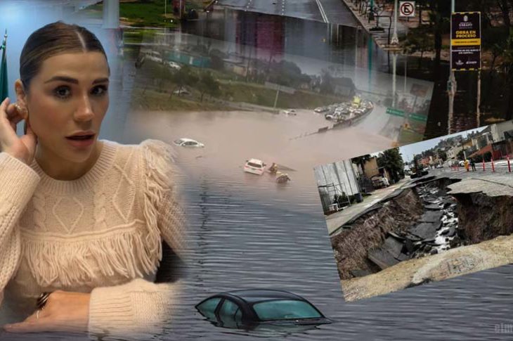 Marina del Pilar en su live culpando a protección civil del desmadre en Baja California por las lluvias.