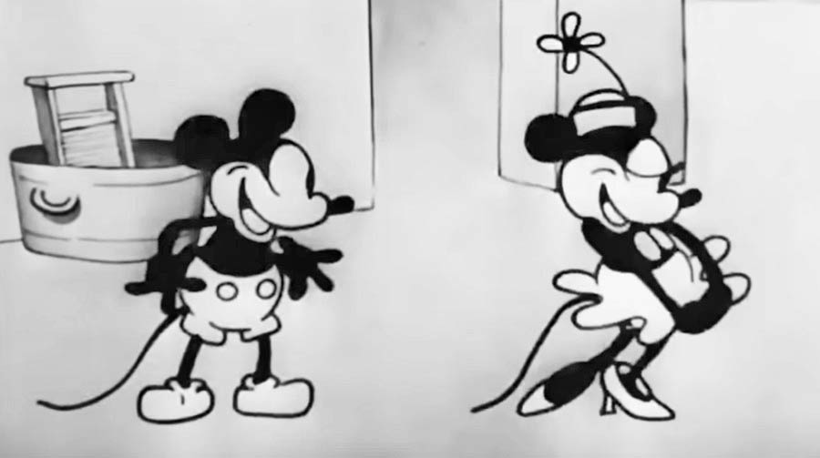 Mickey Mouse y Minnie Mouse.